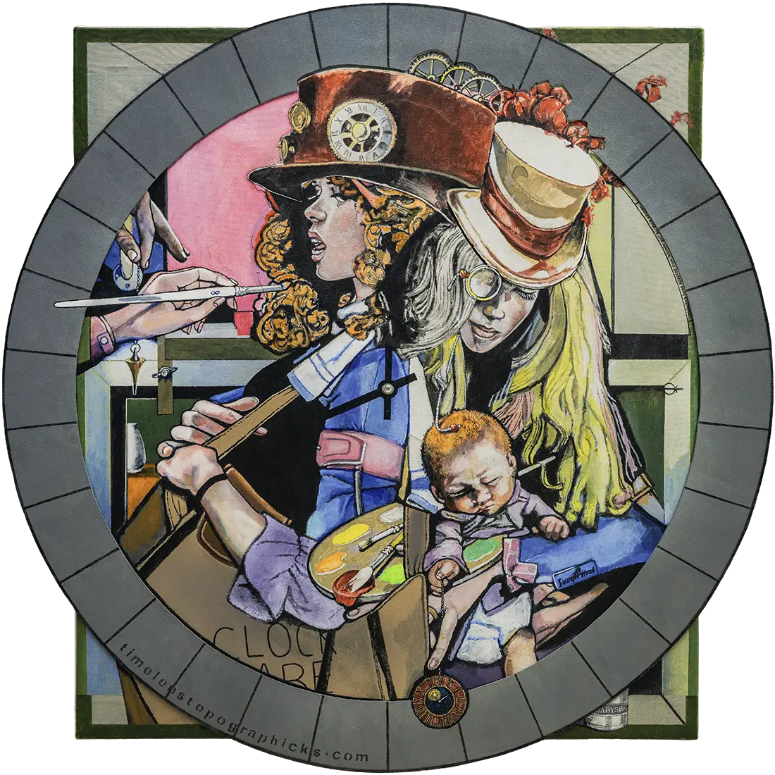 Steam Punk paiting - Clock Babe by Susan Puttock